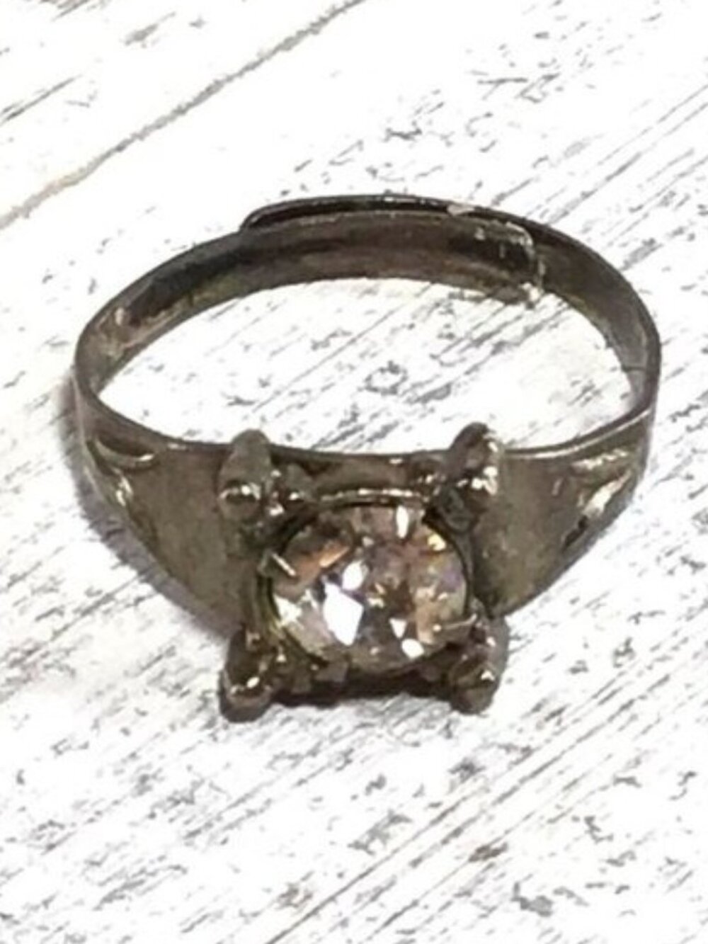 Vintage Cleinman and Sons Ring Silver Tone Signed Adjustable Size 40s 50s